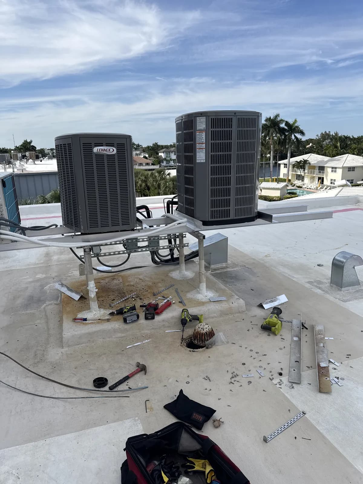Air conditioning condensing units installed by Vice Mechanical in South Florida