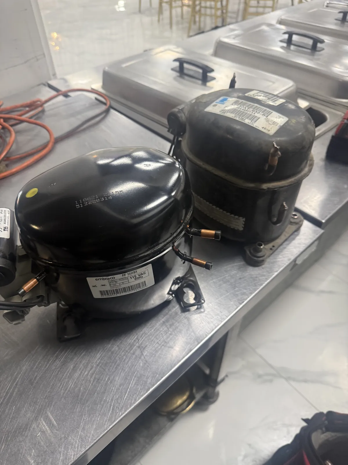 Commercial refrigeration compressors and components serviced by Vice Mechanical in South Florida